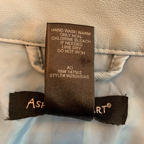 Ashley Stewart Light Blue Faux Leather Jacket Size 14/16 - Picture 9 of 10
